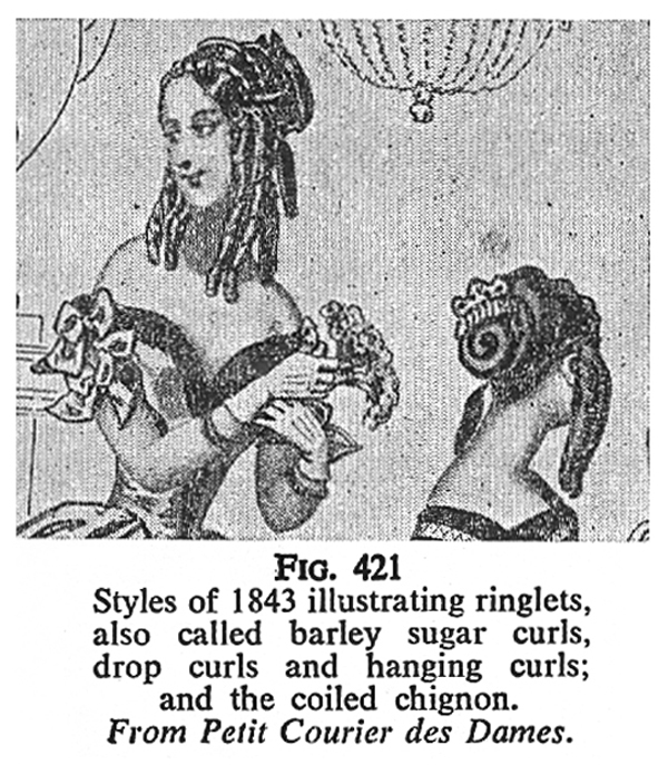 scan0029 Ringlets, barley sugar, drop, hanging curls, coiled chignon